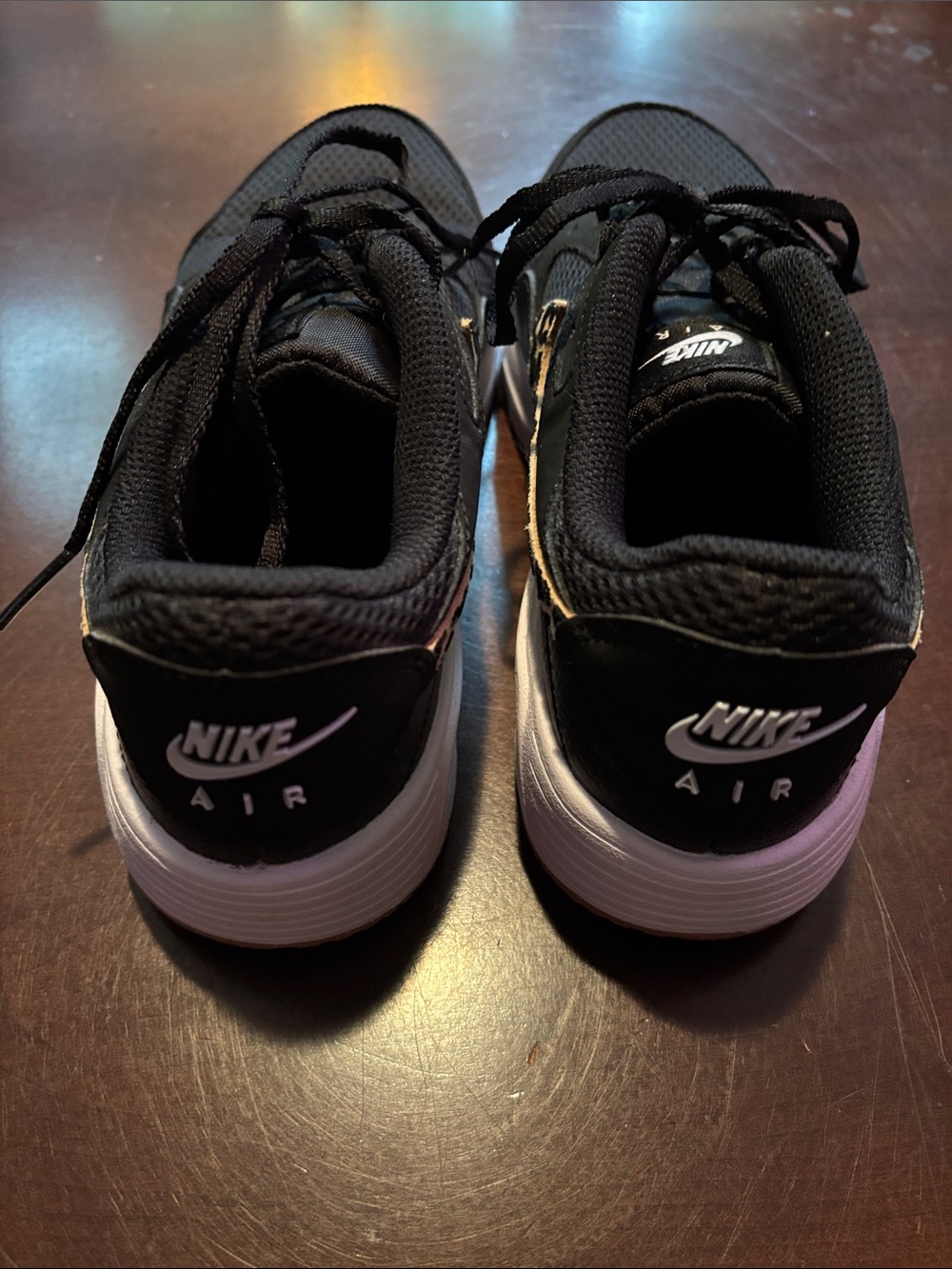 Nike Air Max SC Black Leopard Print Sneakers with White Sole - Picture 3 of 6